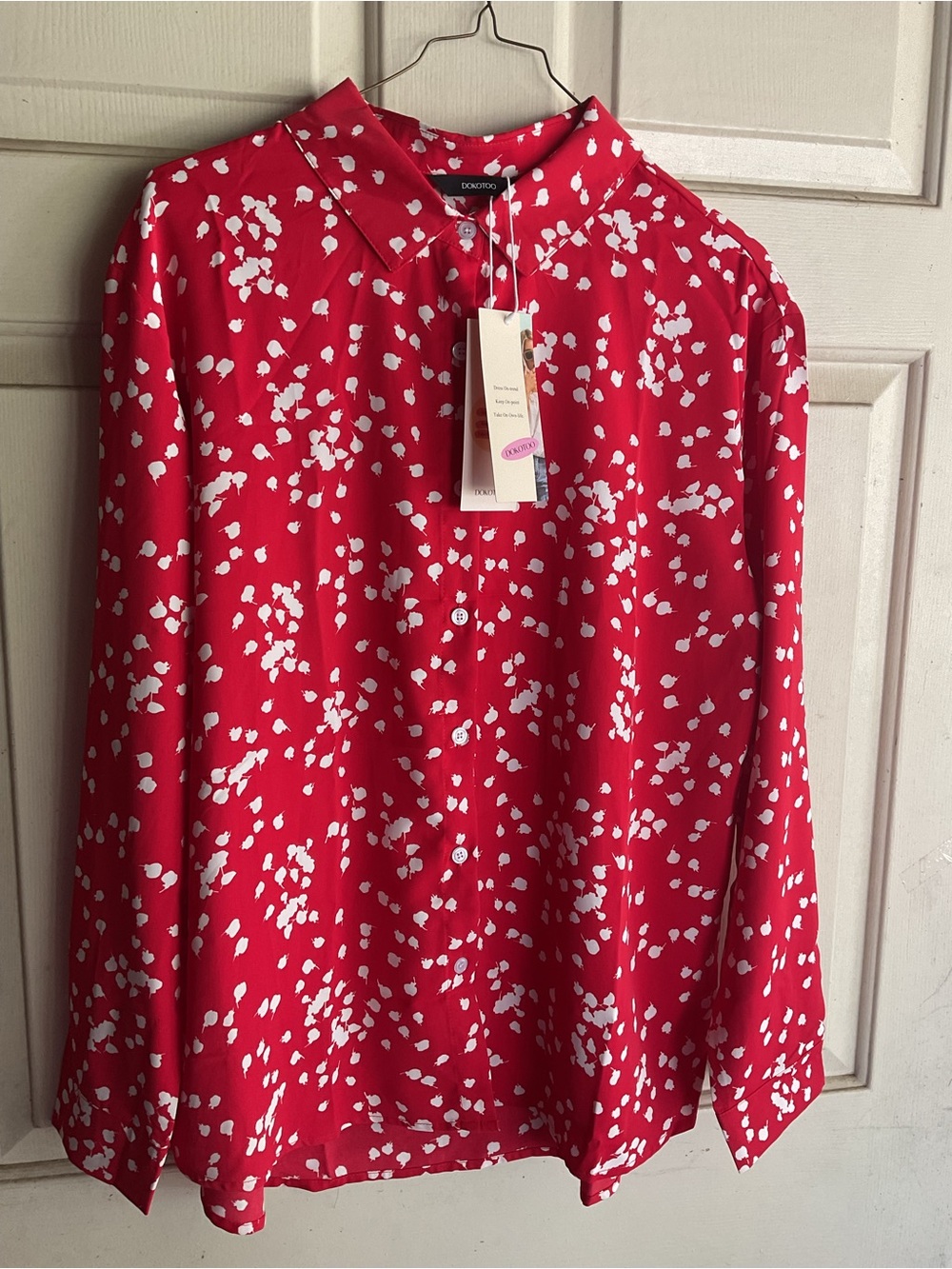 NWT/DOKOTOO WOMENS L. BLOUSE LONG SLEEVES LIGHTWEIGHT 40x29